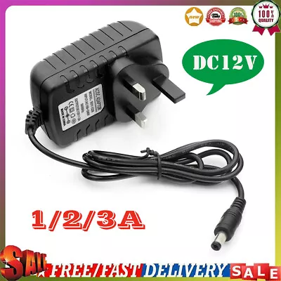 12v Ac Dc Adaptor Uk Power Supply Adapter Mains Led Strip Transformer Charger • £5.55
