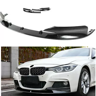 Front Bumper Cover Lip Carbon Fiber Style Surface For 2012-18 BMW F30 3 Series M • $149.99