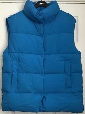 ZARA  WATER-REPELLENT PUFFER GILET~ Size M-L ~ BLUE • $31.10