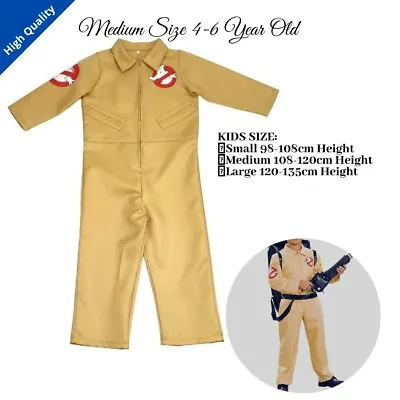 4-6 Year Old Kids Ghostbuster Jumpsuit Cosplay Medium Halloween Party Costume • $54.89