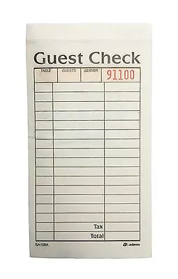 New Guest Check 2-part Carbonless 1 Book 50 Checks  • $7.99