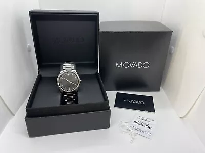 Movado Stratus 0607243 Mens Silver Sapphire Crystal Swiss Stainless Steel Watch • $248.99