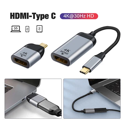 $9.99 • Buy USB-C To HDMI Female 4K Adapter HDTV Cable For TV Macbook Pro Air Windows Type C