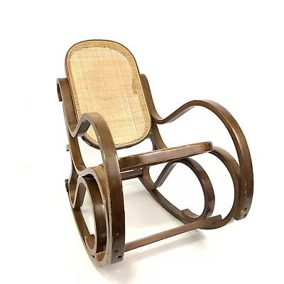 Vintage Bentwood Child’s Rocking Chair Rocker Cane Seat Nursery READ #7281 • $92.07