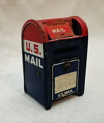 Vintage 1960's US Mail Tin Metal Collection Box Coin Bank Japan • $10