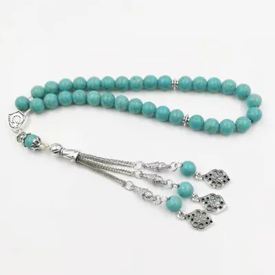 Tasbih Blue Turquoise Stone Misbaha Muslim Bracelet Arabic Fashion Accessories • $6.75