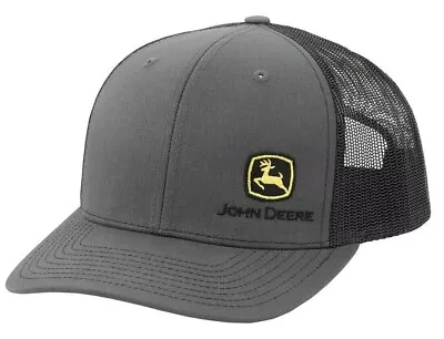 NEW John Deere Gray Black Mesh Yupoong Side Logo 606 Trucker Cap • $28