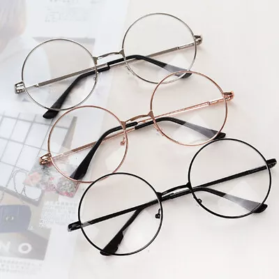 Fashion Retro Round Circle Eye Glasses Frames Men And Women Models Light Frames↷ • $2.06