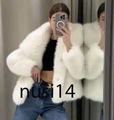Zara Woman Nwt Ss24 Short Faux Fur White Ecru Jacket  Collection Sml 4360/040 • $129.99
