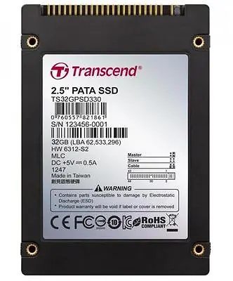 32GB Transcend PSD330 2.5-inch IDE Internal SSD Solid State Disk (MLC Flash) • £70.81