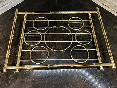 VTG Culver Brass Bamboo Tray Tiki Bar MCM 18”x13” • $60