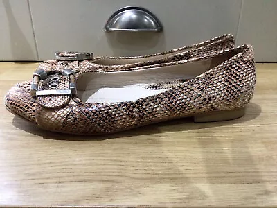 £24.99 • Buy Chanel Beige /Tan Snake Print Leather Ballerinas/Pumps 37 Fit Uk 4 