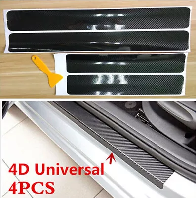 4x Universal Carbon Fiber Stickers Car Door Trunk Sill Pedal Protect Accessories • $14.99