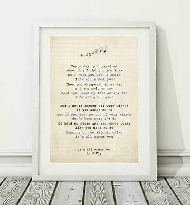 McFly - It's All About You - Song Lyric Art Poster Print - Sizes A4 A3 • £6.95