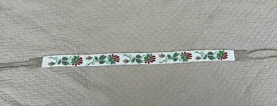 Vintage Handmade Seed Beaded Buckskin Waist Belt Floral Flowers 1 3/8  X 45.5  • $39.99