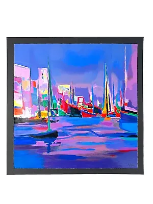 Marcel Mouly  Bateaux Dans La Rade Rose  Serigraph HC Numbered • $449.99