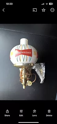 Vintage 1950 BUDWEISER Bowtie Globe Wall Bar Lamp • $75.08