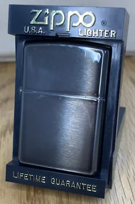 1997 Zippo Black Ice Chrome Lighter In Presentation Box • £65