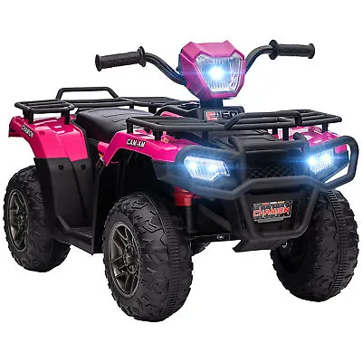 HOMCOM 12V Electric Quad Bike For Kids W/ LED Headlights Music - Pink • £109.99