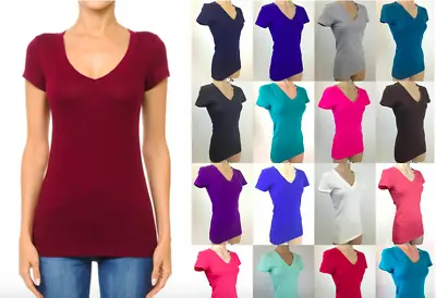 $8.99 • Buy NEW Basic Solid Tee T-Shirt V Neck Top Ambiance- L/XL/1X