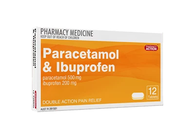 $12.71 • Buy Pharmacy Action Paracetamol & Ibuprofen 12 Tablets