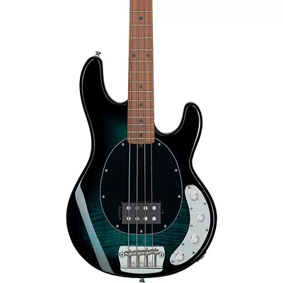 Sterling By Music Man StingRay Ray34 Flame Maple Bass Guitar Teal 19788152768 RF • $783.99