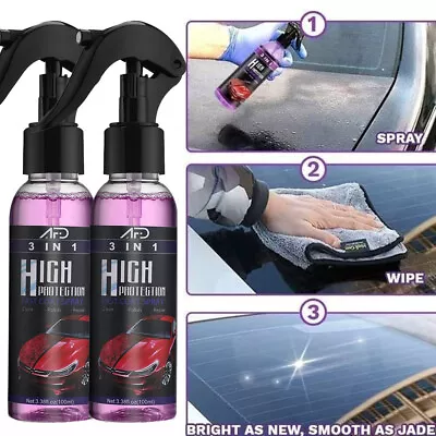 2*100ml 3 In 1 High Protection Quick Car Coat Ceramic Coating Spray Hydrophobic • $12.95