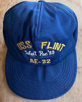 Uss Flint Ae-32 Us Navy Ammunition Ship Westpac 1980  Chris  Ballcap *vintage* • $19.95