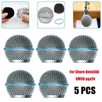 5Pcs Microphone Grille Grill Steel Ball Head Mesh For Shure Beta58A SM58 Pgx24 • $18.09