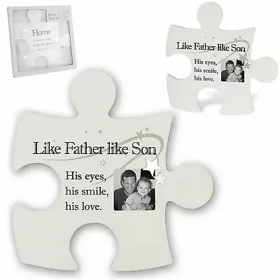£14.89 • Buy Said With Sentiment Jigsaw Photo Frame Wall Art Father & Son Dad Daddy Gift Idea