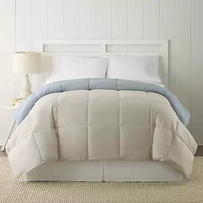 Modern Threads Reversible Beige & Dusty Blue Adult Down Alternative Comforter • $30.66