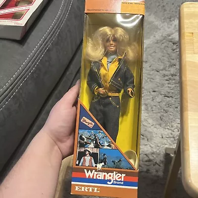 Vintage 1982 ERTL WRANGLER 12” MISSY Doll Cowgirl Jeans Barbie In Original BOX • $25.99