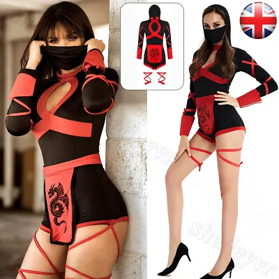 Halloween Cosplay Costume Women Ninja Warrior Fancy Jumpsuit Lady Clothing Dress • £8.98