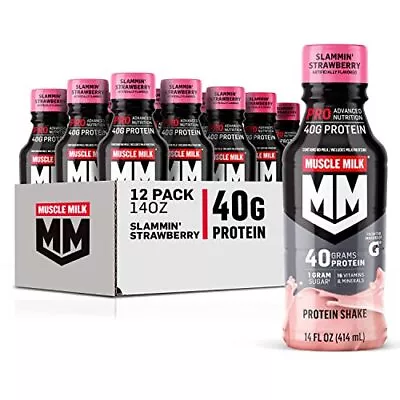 Muscle Milk Pro Series Protein Shake Slammin' Strawberry 40g Protein 14 Fl... • $72.04