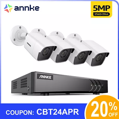 ANNKE 4 Camera 8 Channel 5MP DVR Security System IR Night Vision Motion Alert • $199.99