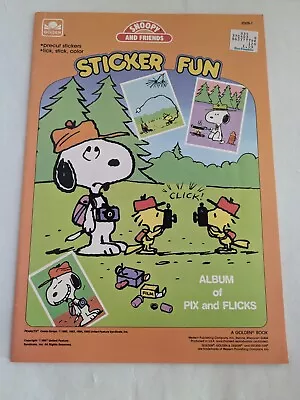 Vintage Golden  Snoopy And Friends  Sticker Fun Book Peanuts 1987 Unused   • $9.99