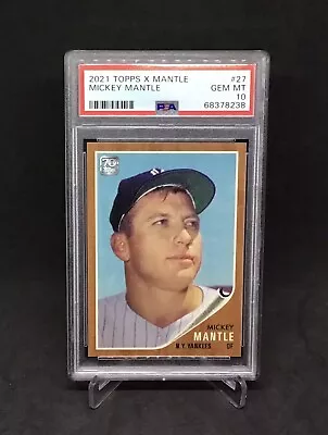 1962 Topps Mickey Mantle Design PSA 10 Gem Mint Yankees 2021 Topps X Mantle #27 • $54.99