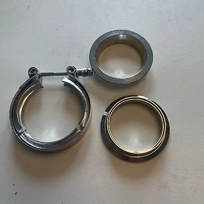$14.25 • Buy 2.5'' Inch Stainless Steel V-Band Flange & Clamp Kit For Turbo Exhaust Pipes