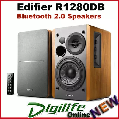 Edifier R1280DB Brown 2.0 Lifestyle Bookshelf Bluetooth Studio Speakers 3.5mm • $169