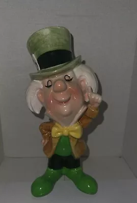 Vintage Japan Disney Alice And Wonderland  Mad Hatter  Ceramic Figurine 7” Tall • $27.99