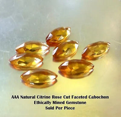 AAA Citrine Rose Cut Faceted Gemstone Cabochon 5mm 10mm Marquise 1 Gemstone • $12.99