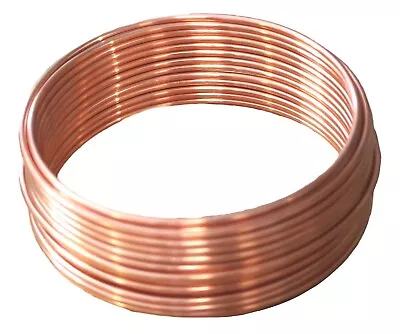 Uncoated Bare Solid Round Copper Wire 5 Ft. ( Dead Soft ) Coil  8 10 & 12 Ga. • $11.95