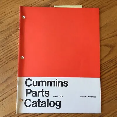 Cummins V-504 ENGINE PARTS MANUAL CATALOG BOOK LIST GUIDE V-8 DIESEL 3379549 • $19.99