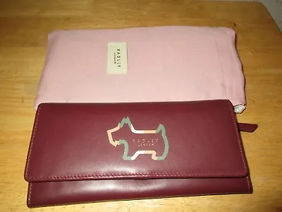 Radley Of London Leather Dk Red Wallet Large Flap Over Matinee W/Storage Bag • £20.20