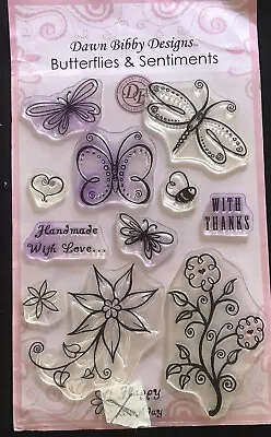 Dawn Bibby Designs Butterflies & Sentiments Clear Stamps - Flowers Bee Handmade • £3.99