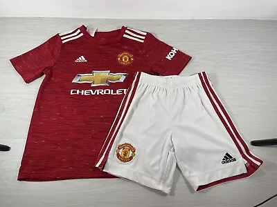 Kids Manchester United Football Shirt Shirt Shorts Kit Size 10 B Fernandes MUFC • £16.49