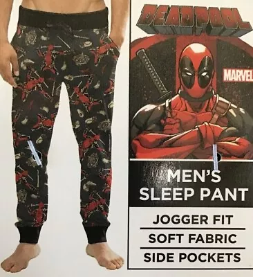 Marvel Deadpool Men's Small ~OR~ XL Jogger Sleep Pajama Pants Tacos Nachos • $12.99