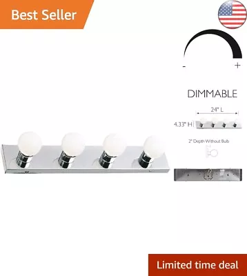 Sleek Vanity Light - Polished Chrome - Horizontal/Vertical Mount - 4 Lights • $27.97