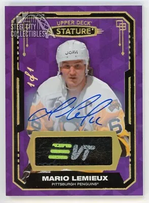 Mario Lemieux 2021-22 Upper Deck Stature Purple Autograph Stick Card 1/1 • $1259.95