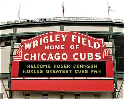 Personalized Wrigley Field Marquee Photo 8X10  Your Name In Lights Chicago Cubs • $9.95